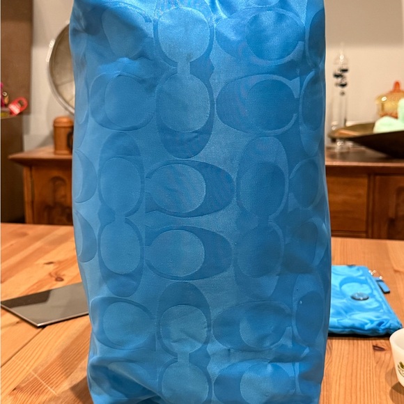 Coach Getaway Signature Nylon Weekender Bag Set -Bright Blue - Picture 10 of 16